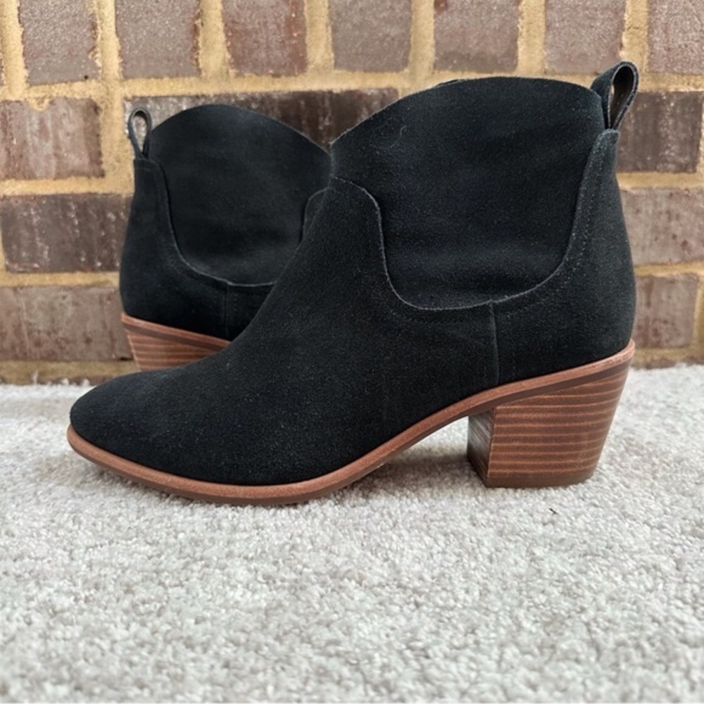 UGG Kingsburg Waterproof Black Suede Western Leather Ankle Booties
